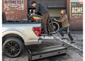 RetraxPRO on a Ford F-150 loading a motorcycle